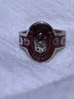 Peter Brams Sterling Silver 925 La Corona Tabaco Ring Red Enamel Sz 7 Vintage
