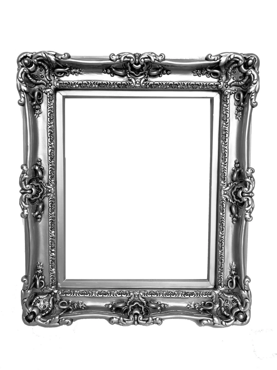 Vintage frame 装飾的な銀色フレームのアート Baroque/Rococo Rectangle Silver Picture Frames for sale | eBay