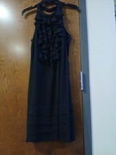 NWOT/ TRULLI black crepe sleeveless midi dress