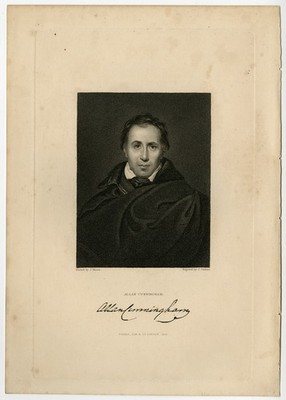 Antiker Druck - Portrait - Allan Cunningham - Dichter - Moore - Jenkins - 1834
