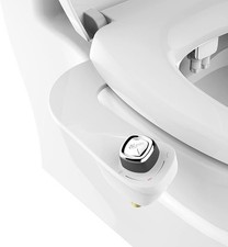 Lower $ Bio Bidet SlimEdge Simple Bidet Toilet Attachment in White w/Dual Nozzle