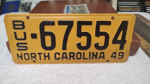 1949 North Carolina BUS License Plate 