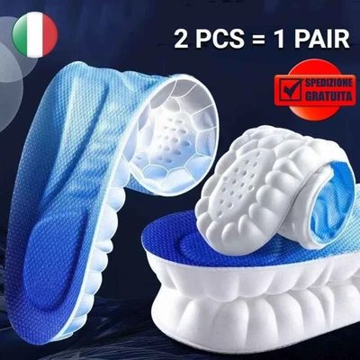 Solette Ortopediche Memory Foam 4D Fascite Plantare Tallone Comfort