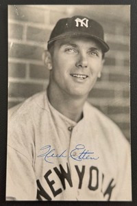 NICK ETTEN Autographed Signed Postcard Photo Champion 1943 Yankees Died 1990