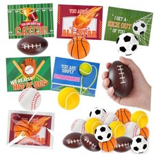 Valentines Day Gifts for Kids 30Pack Valentines Cards With Sports Squeeze