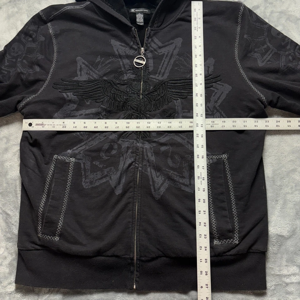 INC International Concepts Sudadera con Capucha Para Hombre XL Negra Algodón Forrada Águila Bordada Foto 4 de 4