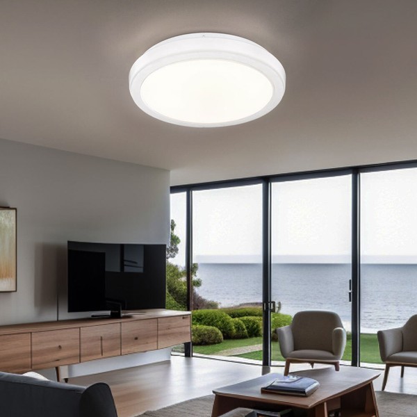 Deckenlampe Esszimmerleuchte Deckenleuchte Weiß Led Wohnzimmerlampe Marmoriert-image
