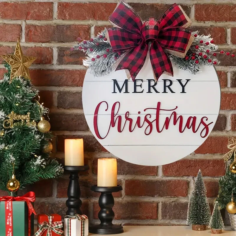 Christmas Wooden Door Hangings Garden Door Background Wall Decorative Hangings - Image 3 of 4