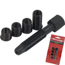 Neilsen Spark Plug Re-Thread Chaser Kit 3/8" 7/16" 1/2" 3/4" Thread Cleaning Set
