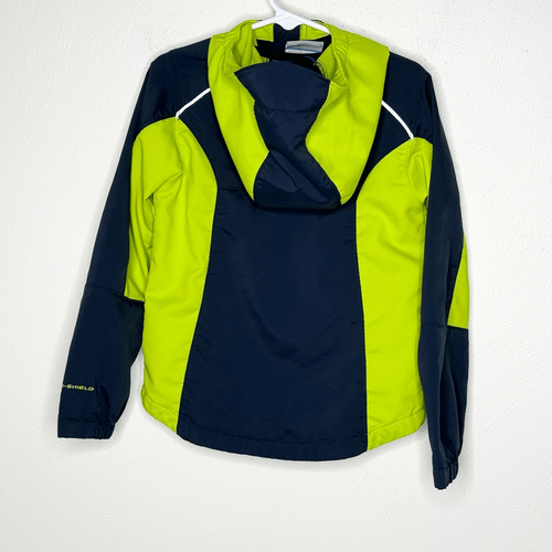 Columbia Navy Blue Green Zip Up Windbreaker Jacket - Kids 4/5 - Picture 2 of 10