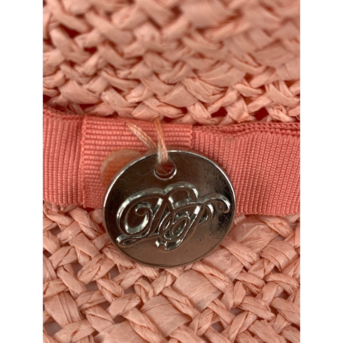 Dorothy Perkins Pink Straw Sun Hat Charm Ribbon 3715 Floppy 