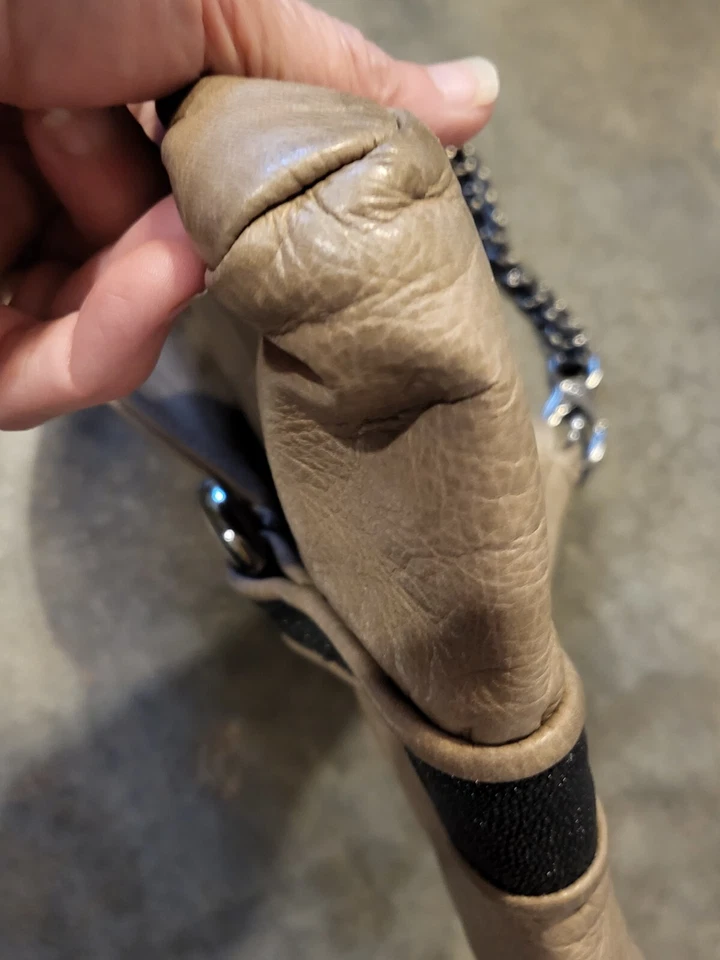 Bolso Bandolera De Colección Khirma Eliazov Mujer Piel de Serpiente Cuero Raya Correa de Cadena Foto 4 de 4