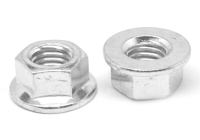 M10 x 1.50 Coarse DIN 6923 / ISO 4161 Class 8 Hex Flange Nut Zinc Plated