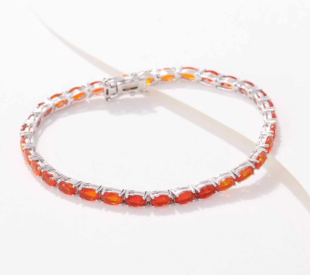 Generation Gems Oval Cut Fire Opal Tennis Bracelet 7 1 4