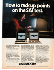 Commodore 64 128 Vintage Print Ad Classic Retro Computer SAT Test Gaming VTG