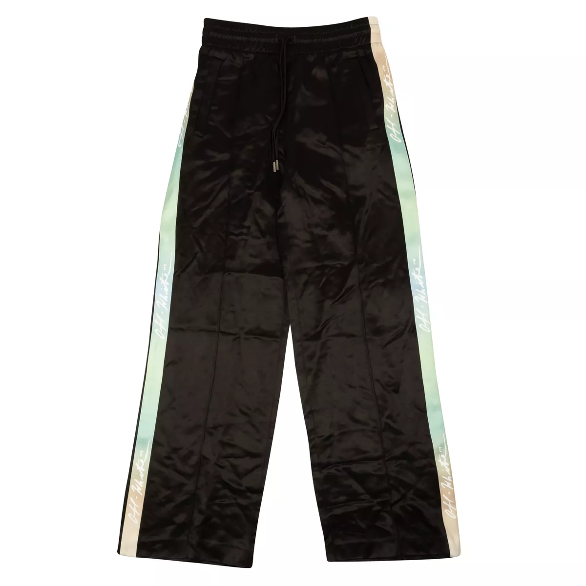 NWT OFF-WHITE C/O VIRGIL ABLOH Black Multi Logo Tape Track Pants Size 4/40  $995