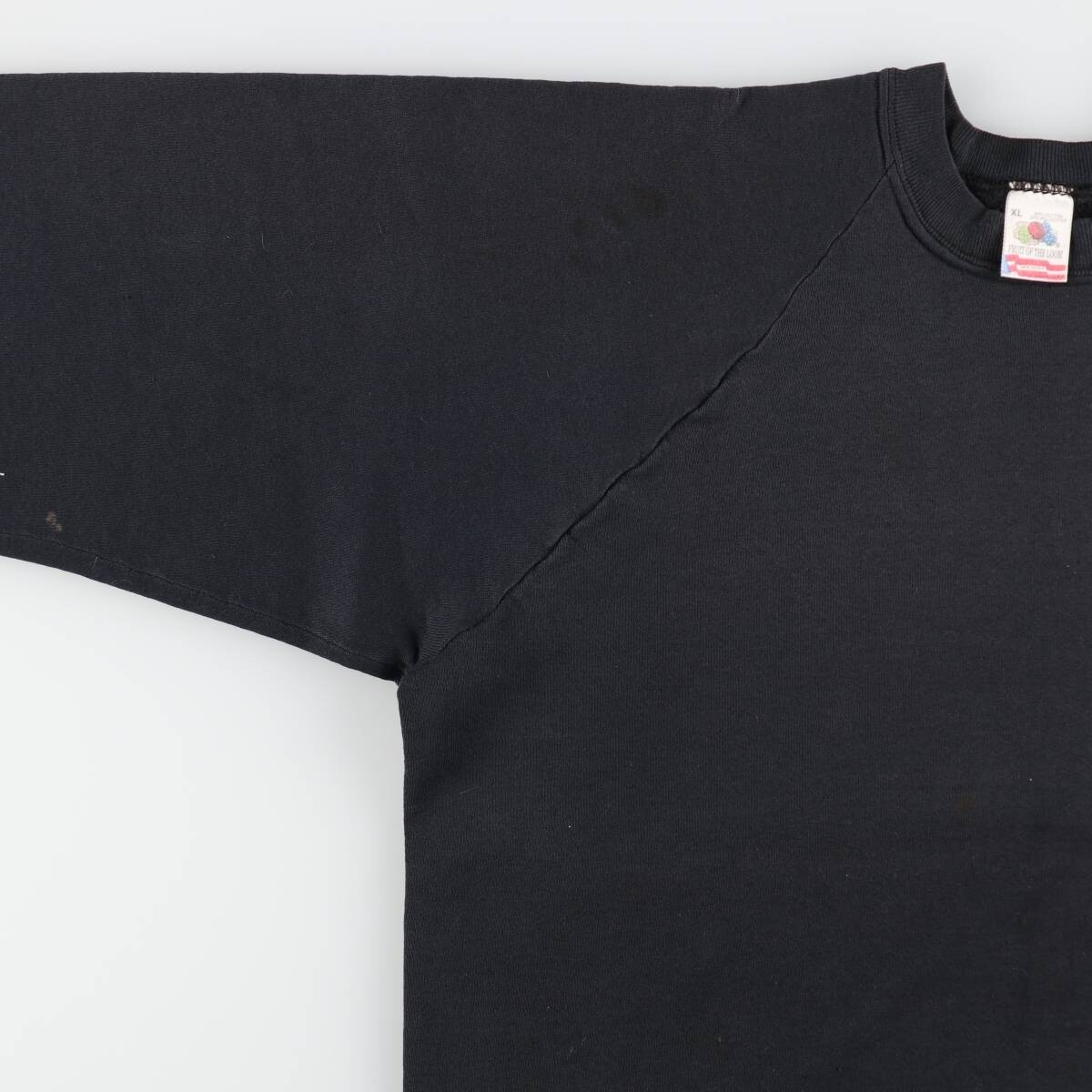\"90s fruits\" sweatshirt XL USA製 black 90'S Fruit of the Loom back print sweatshirt, made in USA