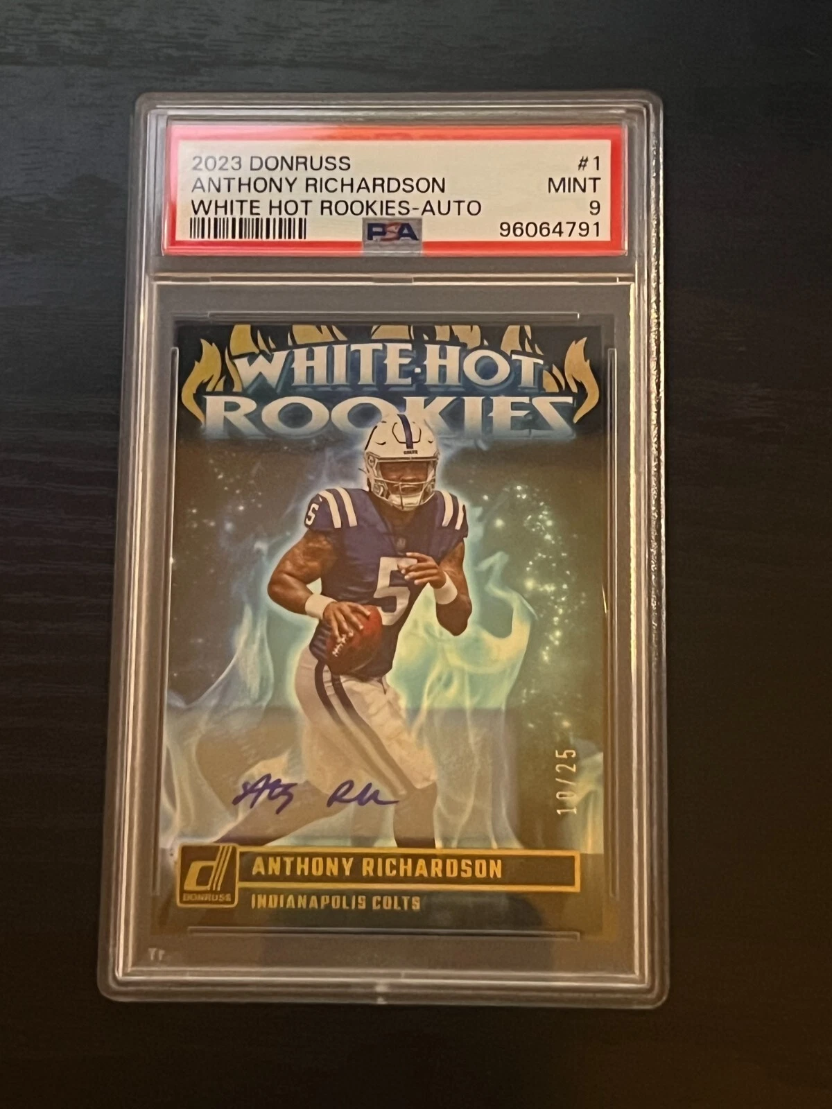Anthony Richardson Panini Donruss White Hot Rookies #1 Autograph