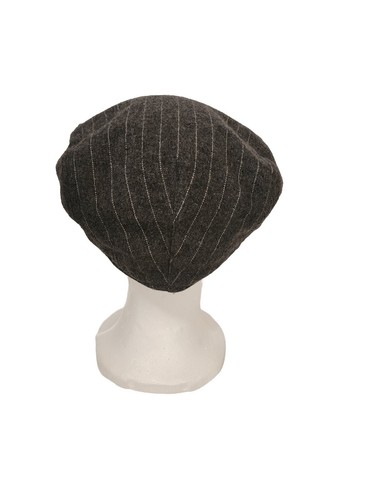 Polo Ralph Lauren Gray Striped Wool Blend Cabbie Cap Hat Sz S/M - Picture 3 of 5
