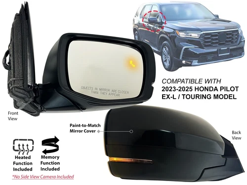 Mirror for 2023-2025 HONDA PILOT EX-L / Touring Model with Memory Passenger Side