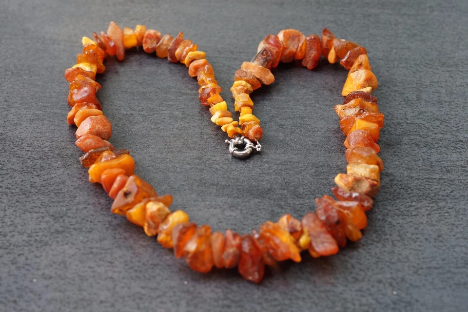 XXXL NATUR BERNSTEINKETTE COLLIER NATÜR Butterscotch 90 GR AMBER NECKLACE 4A2 - Bild 2 von 4