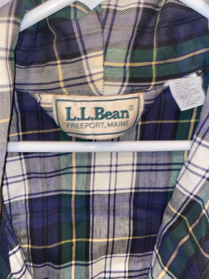 Vintage años 80 L.L. Bata ligera de franela con cinturón a cuadros escoceses talla S Bean para mujer Foto 4 de 4