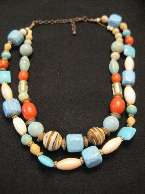Double Strand Beaded Necklace 17 20