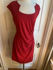TAHARI LOVELY RED SIDE DRAPE SHEATH DRESS-SIZE10-NWOT-A PERFECT  PARTY DRESS!!