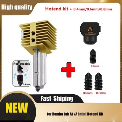 Hotend Kit for Bambu Lab A1/ A1 Mini Hot End Brass Heat Sink Hardened Nozzle HAU