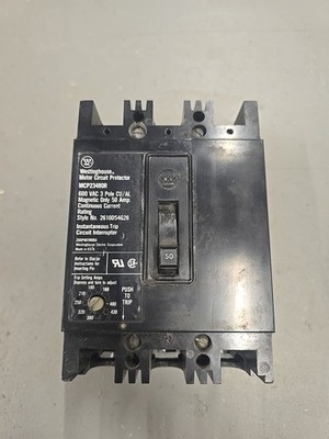 Westinghouse MCP23480R Circuit Breaker Motor Protector 50 Amp 3 Pole 600 VAC
