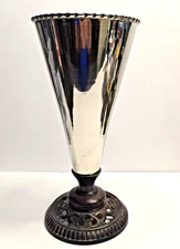 vintage silverplate trumpet vase 12.5" wedding event banquet centerpiece decor