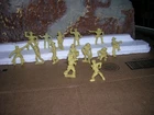 Vintage MARX 60MM TOWN COWBOYS SET 14 FIGURES 1950'S ORIGINALS PLAYSET