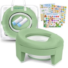 Portable Potty for Kids Green Foldable Training Toilet Chair for Toddlers Travel