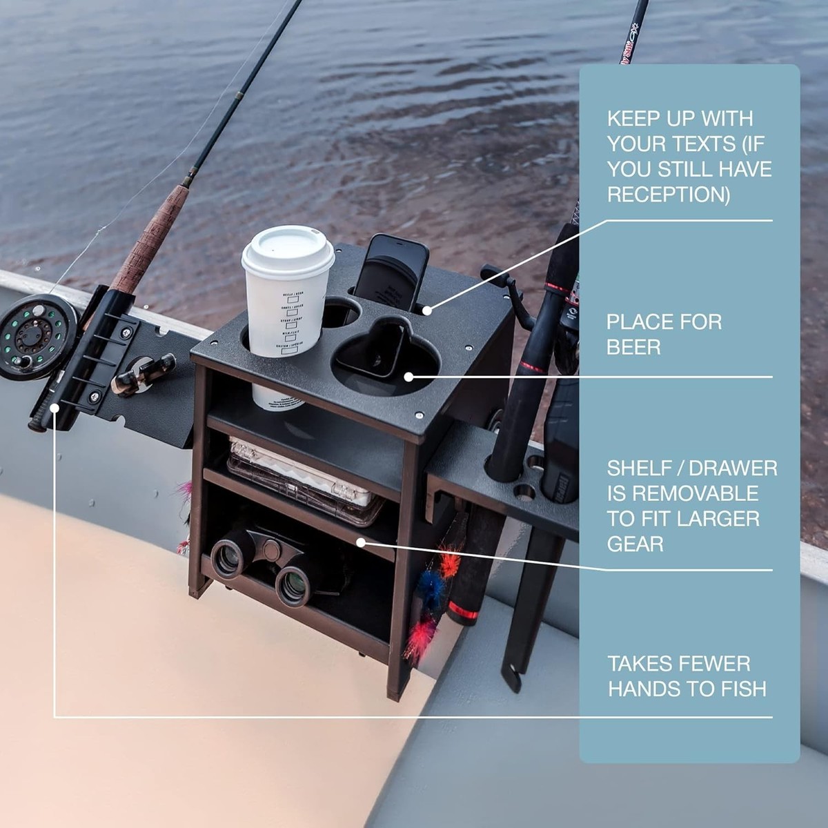 Jon Boat Rod Holder and Storage Organizer - John Boat Accessories for Fishing - | eBay Jon Boat Rod Holder and Storage Organizer - John Boat Accessories for Fishing - | eBay