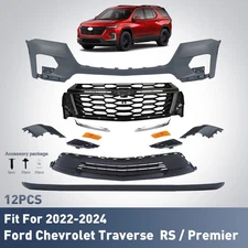 Front Bumper Cover Grille Kit Complete For 2022-2024 Chevy Traverse RS Premier