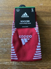 Adidas Team Speed OTC Soccer Socks 1 Pair Youth 13C-4Y Red White w Logo NEW