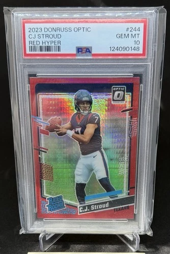 2023 Panini Donruss Optic - Rated Rookie C.J. Stroud #244 Red Hyper Prizm PSA 10
