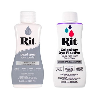 RIT Dye Pearl Gray ColorStay Fixative Prevents Bleeding Fading for Fabrics