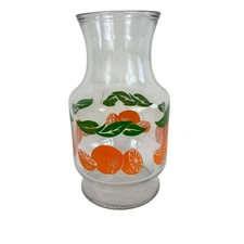 Vintage 1987 Anchor Hocking Corp. Oranges Orange Juice Glass Decanter Jug