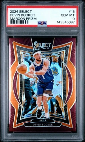 2024 Panini Select Basketball Maroon Devin Booker #16 PSA 10