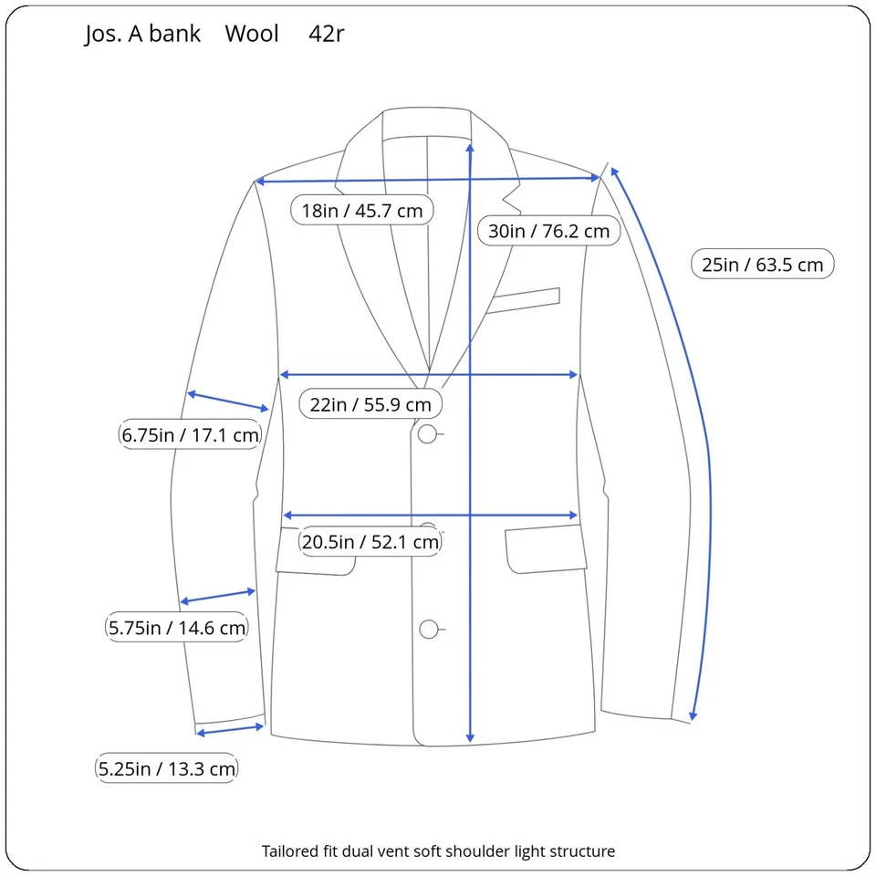 New Jos. A Bank Tailored Fit Blazer 42r Fleece Plaid Checked - Image 2 of 4