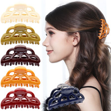 6 Pcs Womens Beauty Vintage French Barrette Strong Hold No Slip Interlocking Jaw