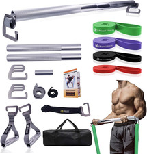 Heavy-Duty Resistance Band Bar with 500Lb Capacity  Carry Bag for Fitness