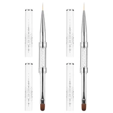 2 Pcs Double Ended French Tip Brush Hard Gel, Nail Builder Gel Brush, Brush Line