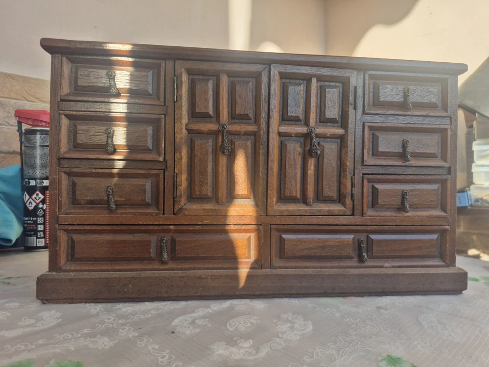 Mobile Orologiaio Legno Wooden Chest Watchmaker 1950 Antique Horloger - Image 2 of 4