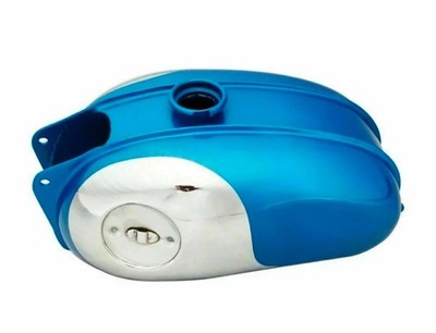 BSA BANTAM D7 D10 D14 D175 BUSHMAN CHROME AND BLUE GAS PETROL TANK/COMPATIBLE FO