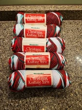 WonderArt Christmas Knit Yarn Skeins of Color #935 Lot Of 5 Vintage NOS