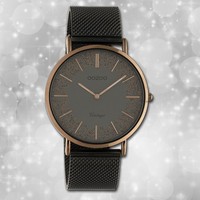 Oozoo Damen Armbanduhr Vintage Series C20139 Schwarz Edelstahl Quarz UOC20139
