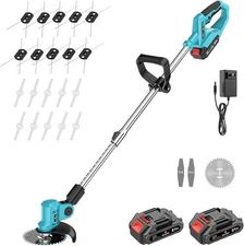 Weed Wacker Cordless Weed Eater 21V Battery Powered 6000mAh String Trimmer We...