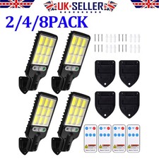 2/4/8x 6000W Security LED Solar PIR Motion Sensor Wall Light Lamp Remote Control